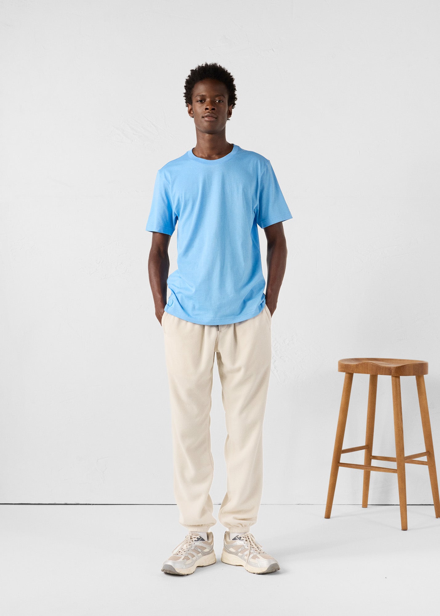 T-Shirt à col rond Bleu cristal Petro