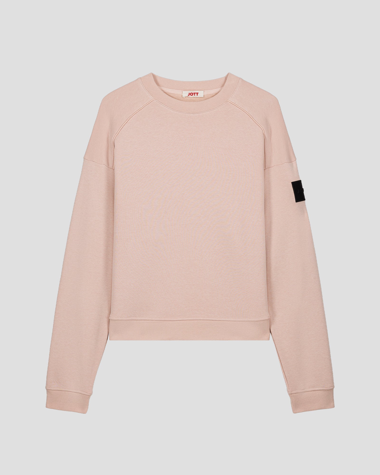 Sweat bimatière col rond Pêche clair Pinako