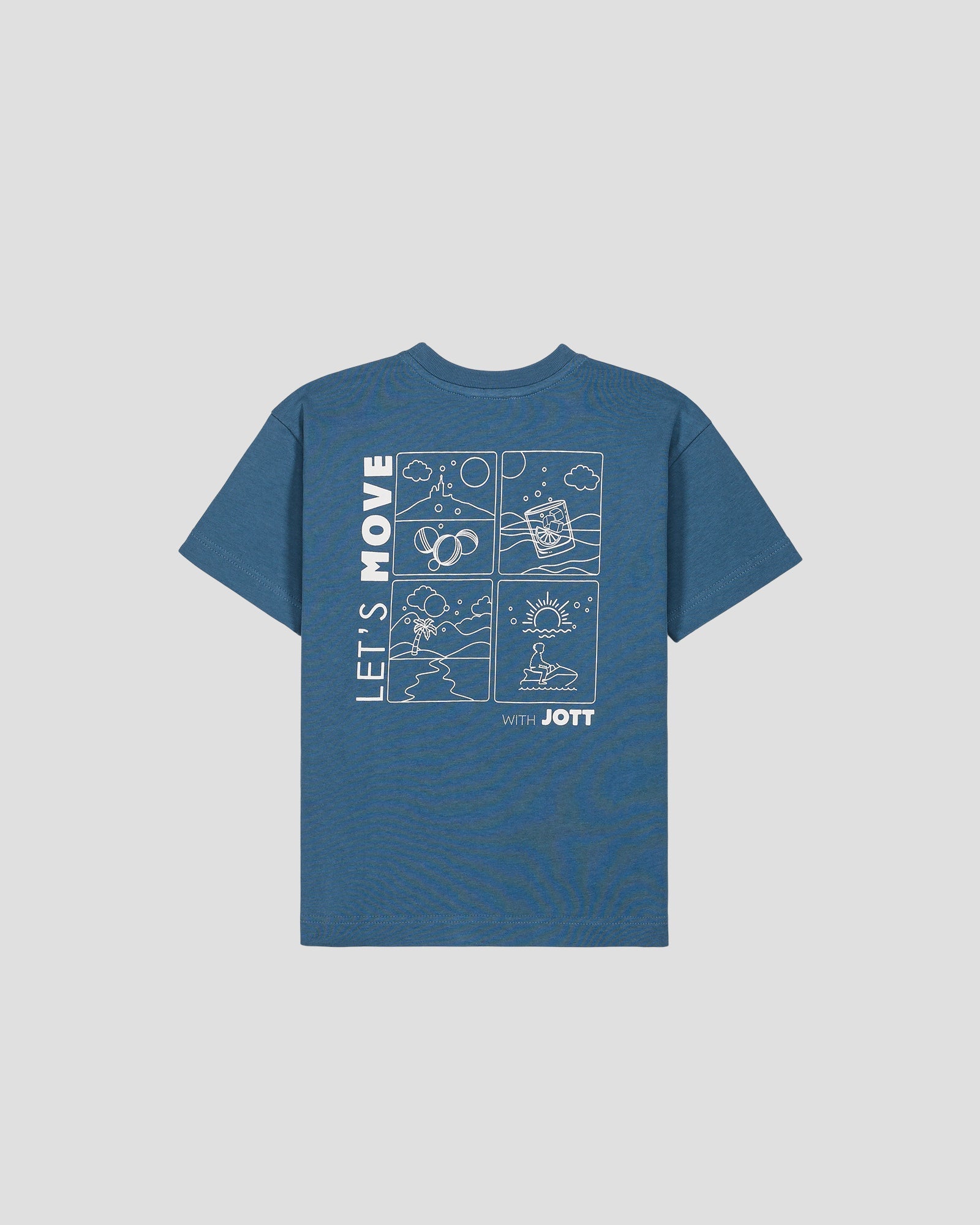 T-shirt enfant col rond imprimé Bleu jeans Mak