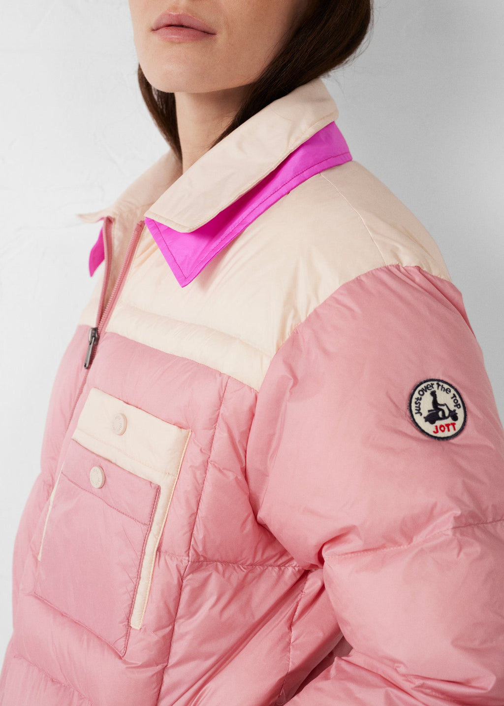 Doudoune bicolore mixte Pink antique/Salty nude Raven