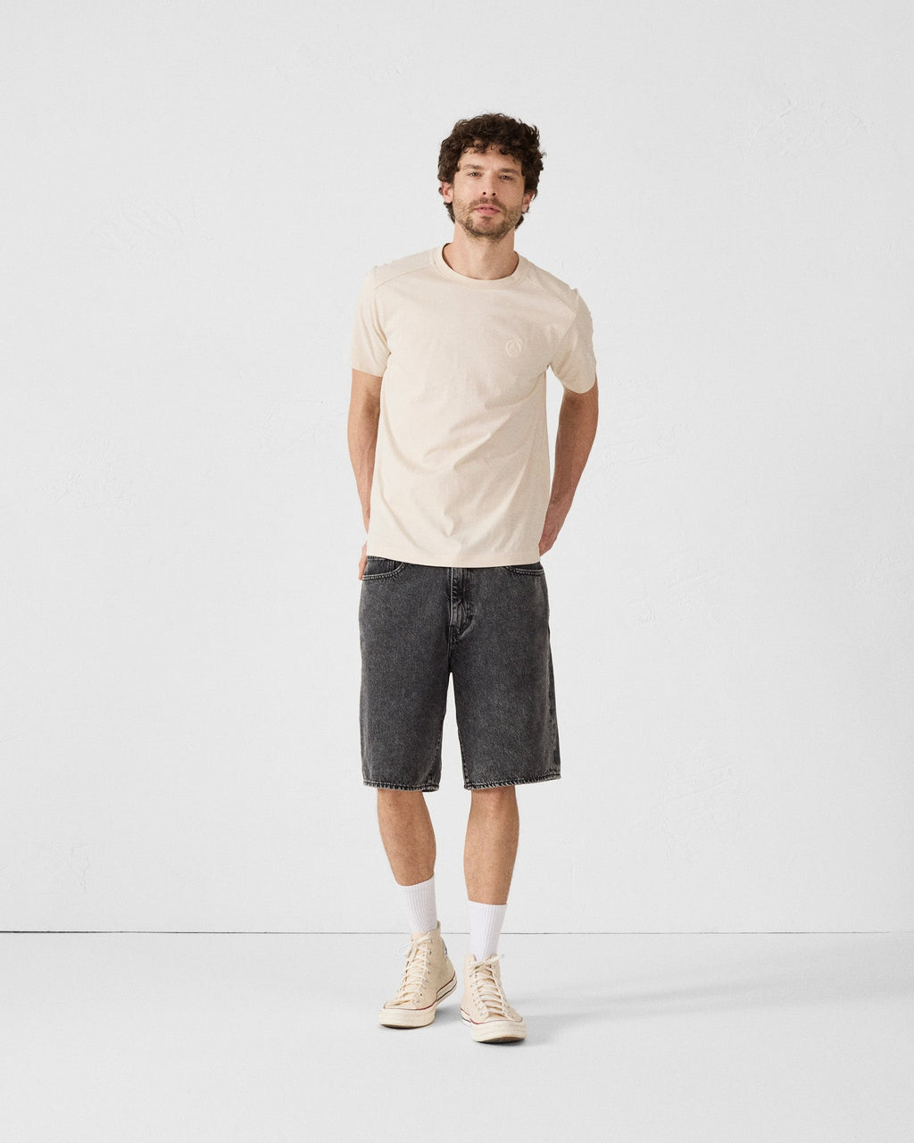 T-shirt col rond en coton Sable Espar