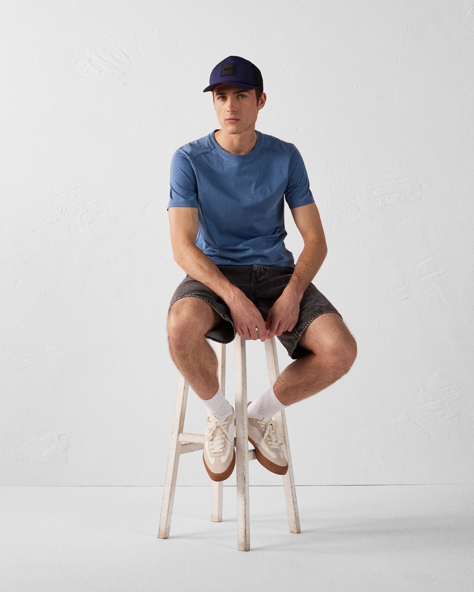 T-shirt col rond homme en coton Bleu jeans Pedro