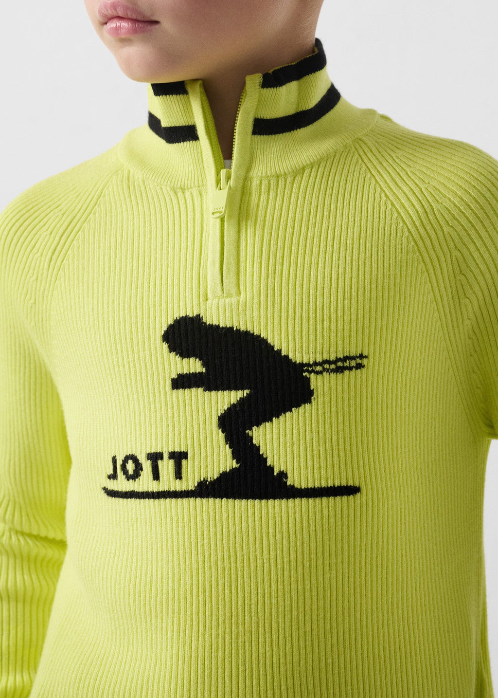 Pull côtelé col haut Jaune elexir Coni