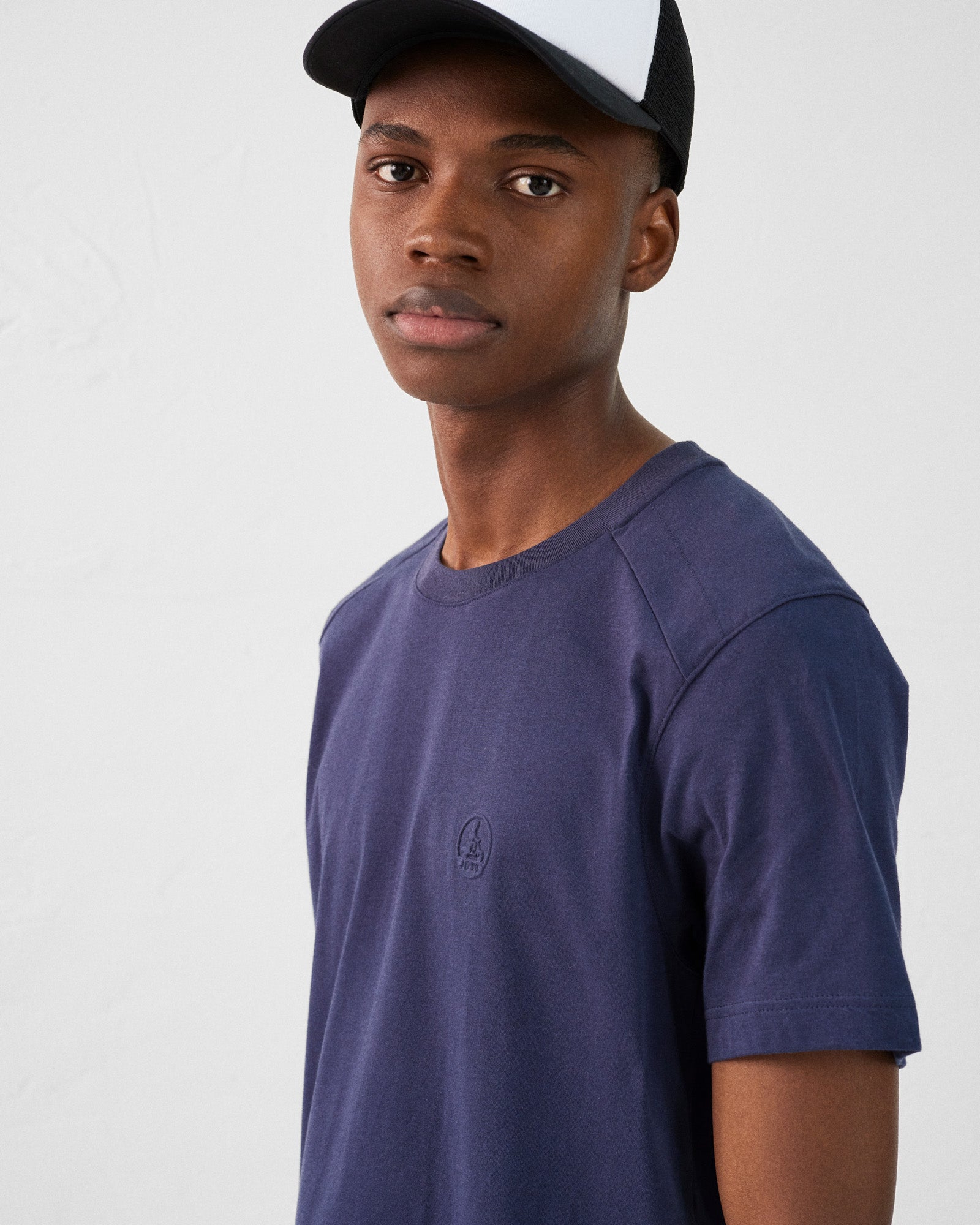 T-shirt col rond homme en coton Marine Pedro