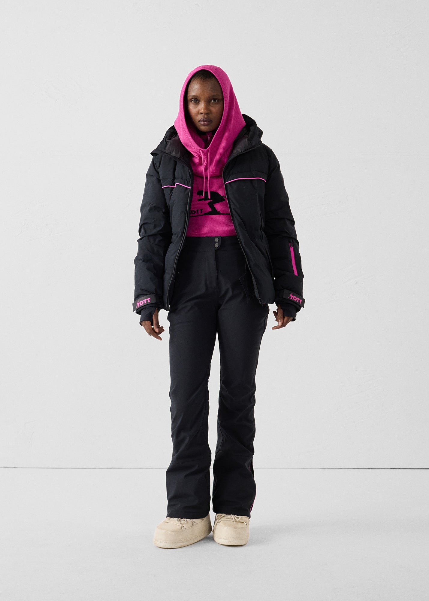 Cagoule en maille Rose électrique Combe