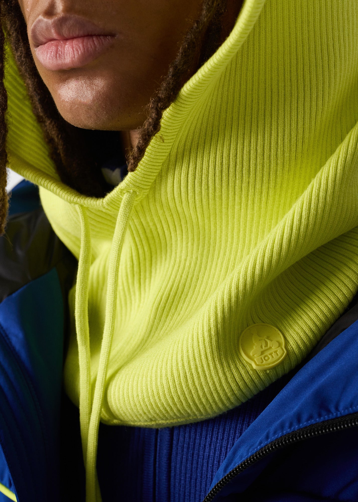 Cagoule en maille Jaune elexir Combe