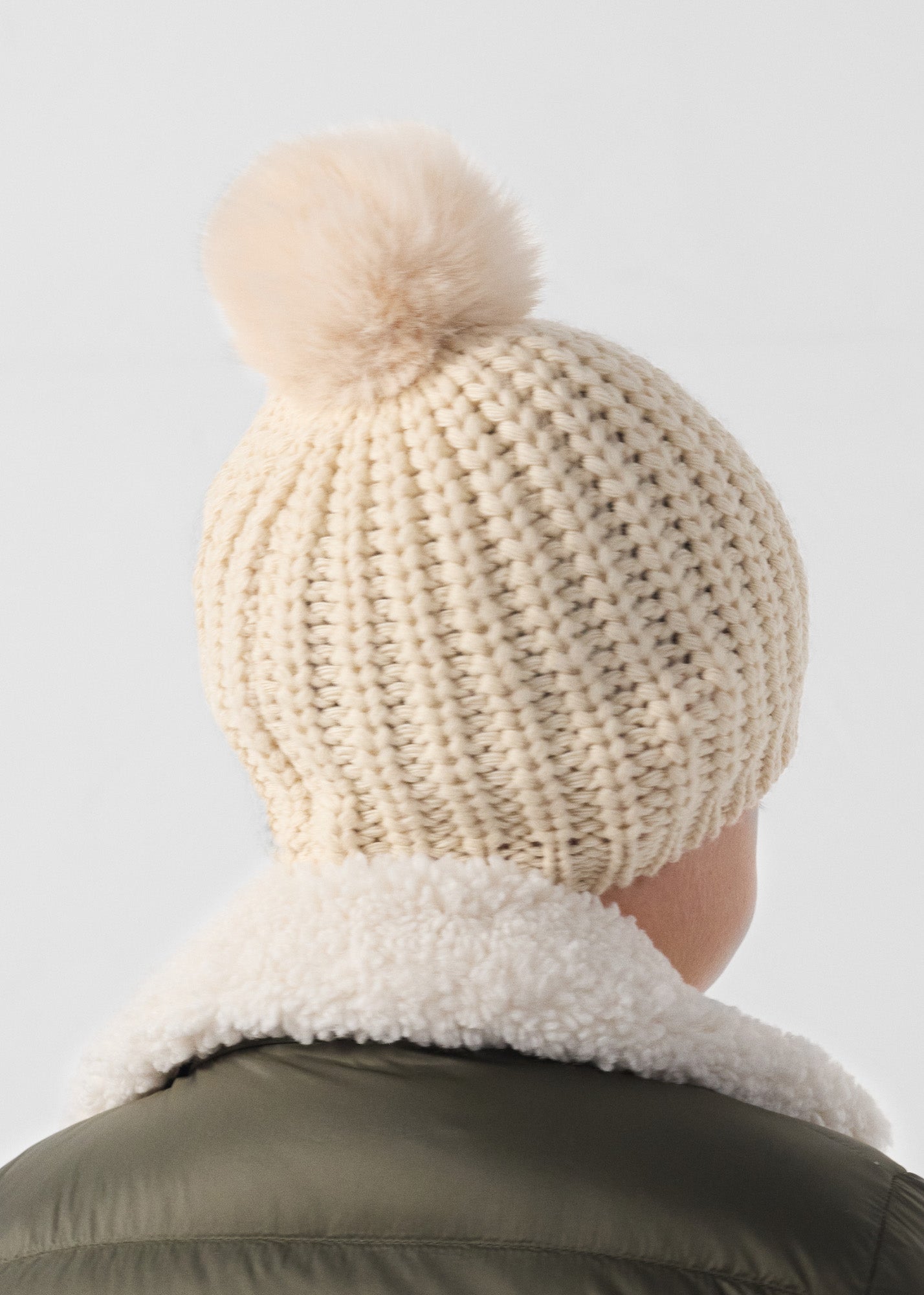 Bonnet à pompons Naturel Langley