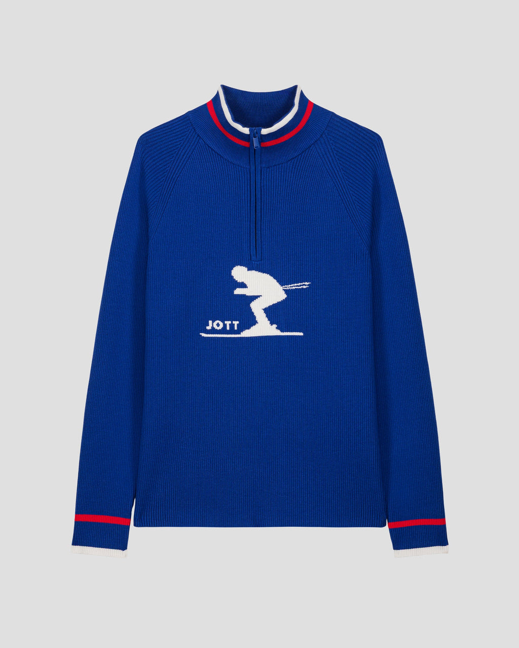 Pull côtelé col haut Bleu cobalt Banet