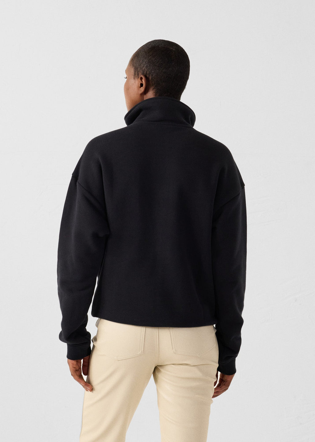 Sweatshirt demi-zippé Noir Line