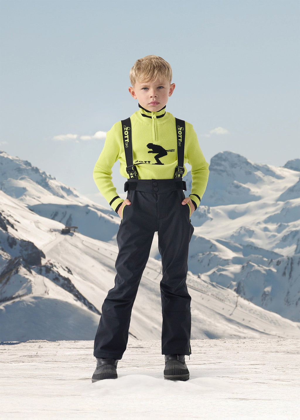 Pull côtelé col haut Jaune elexir Coni