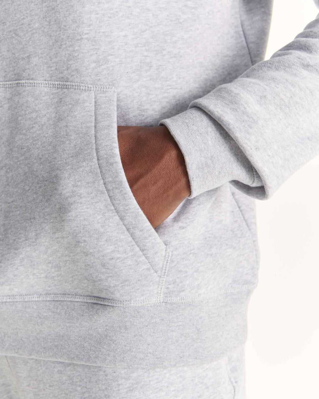 Sweat à capuche homme en coton biologique Gris chiné Mataro