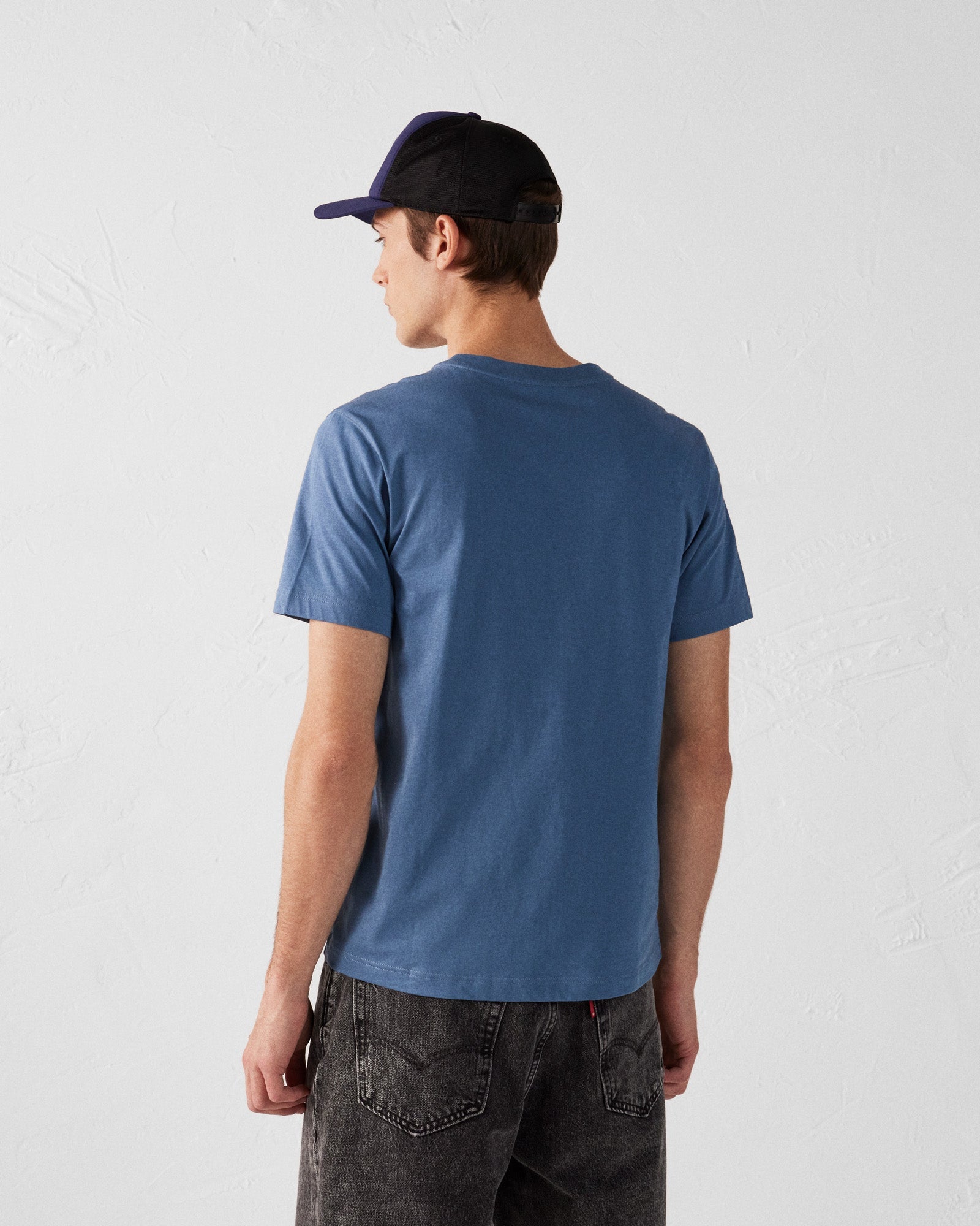 T-shirt col rond homme en coton Bleu jeans Pedro
