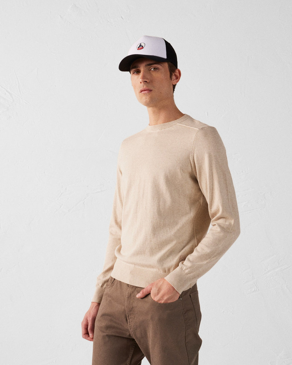 Pull en maille col rond Sable Hadrien