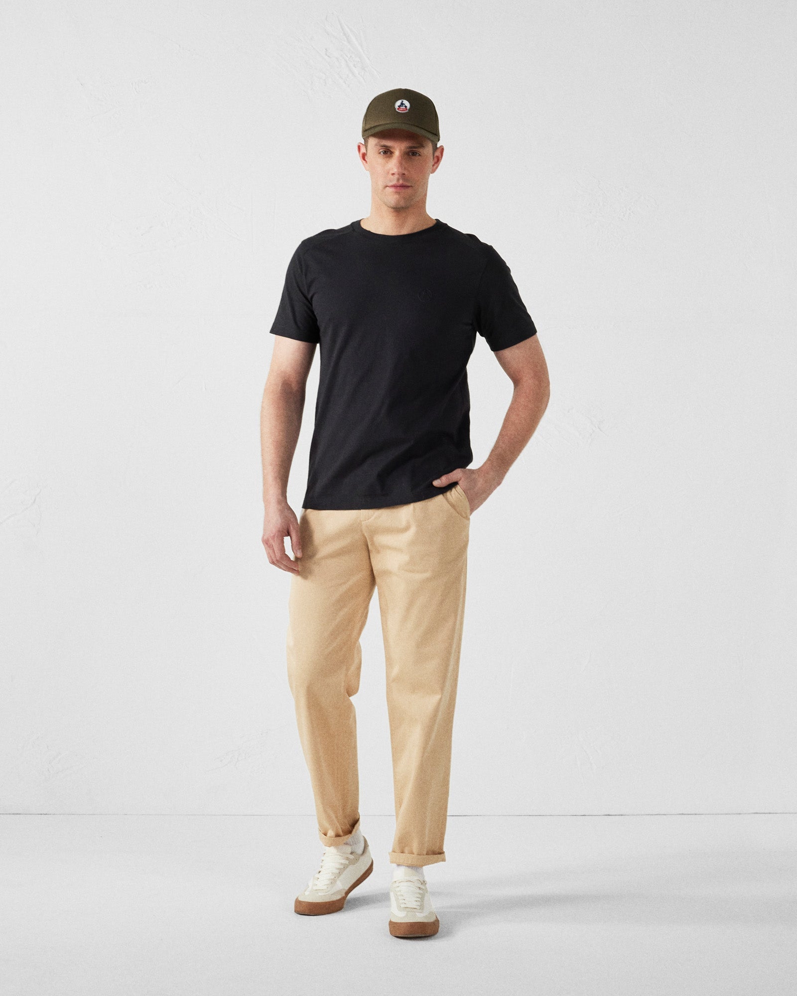 T-shirt col rond homme en coton Noir Pedro