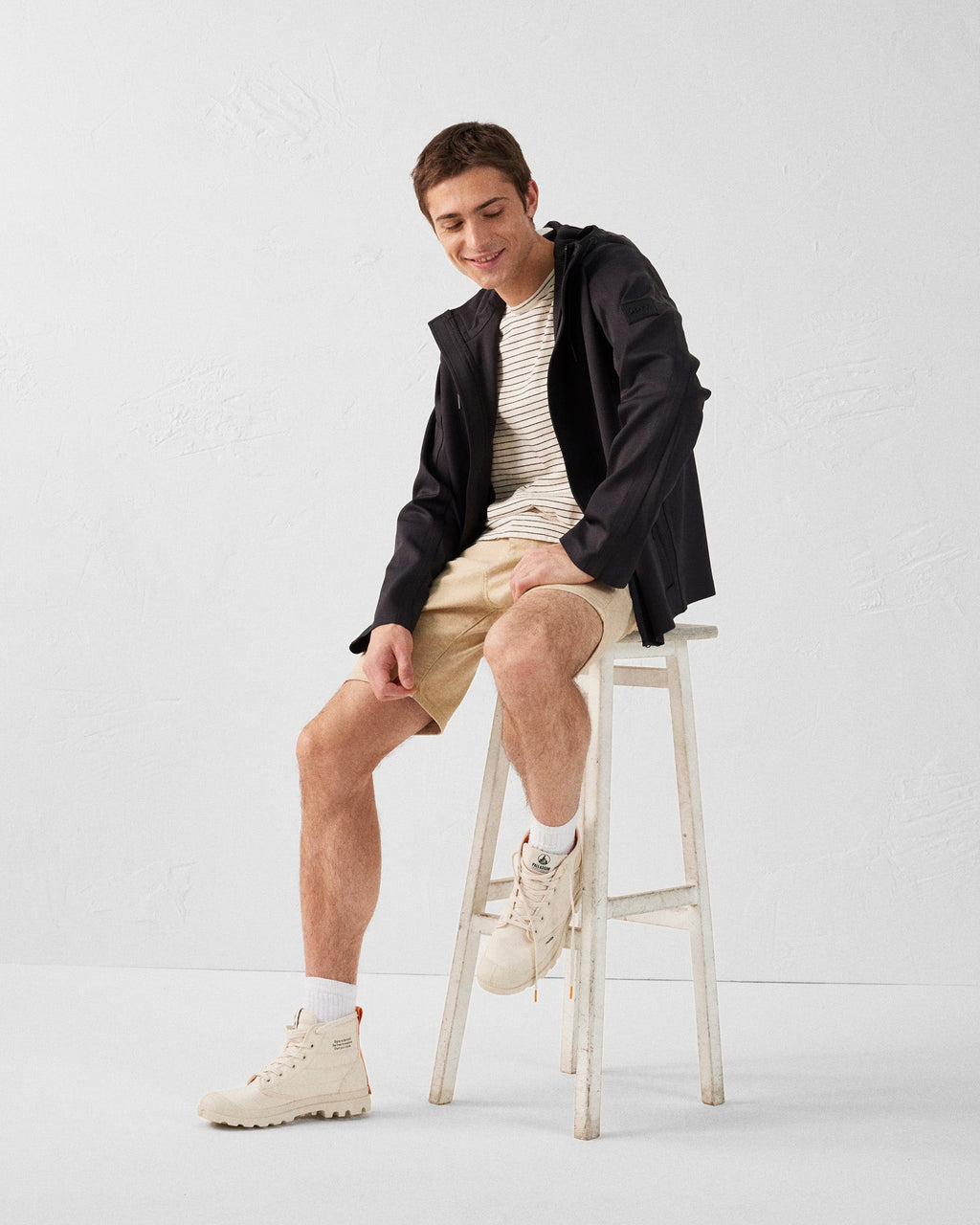 Veste 'oversize' bimatière Noir Ernest