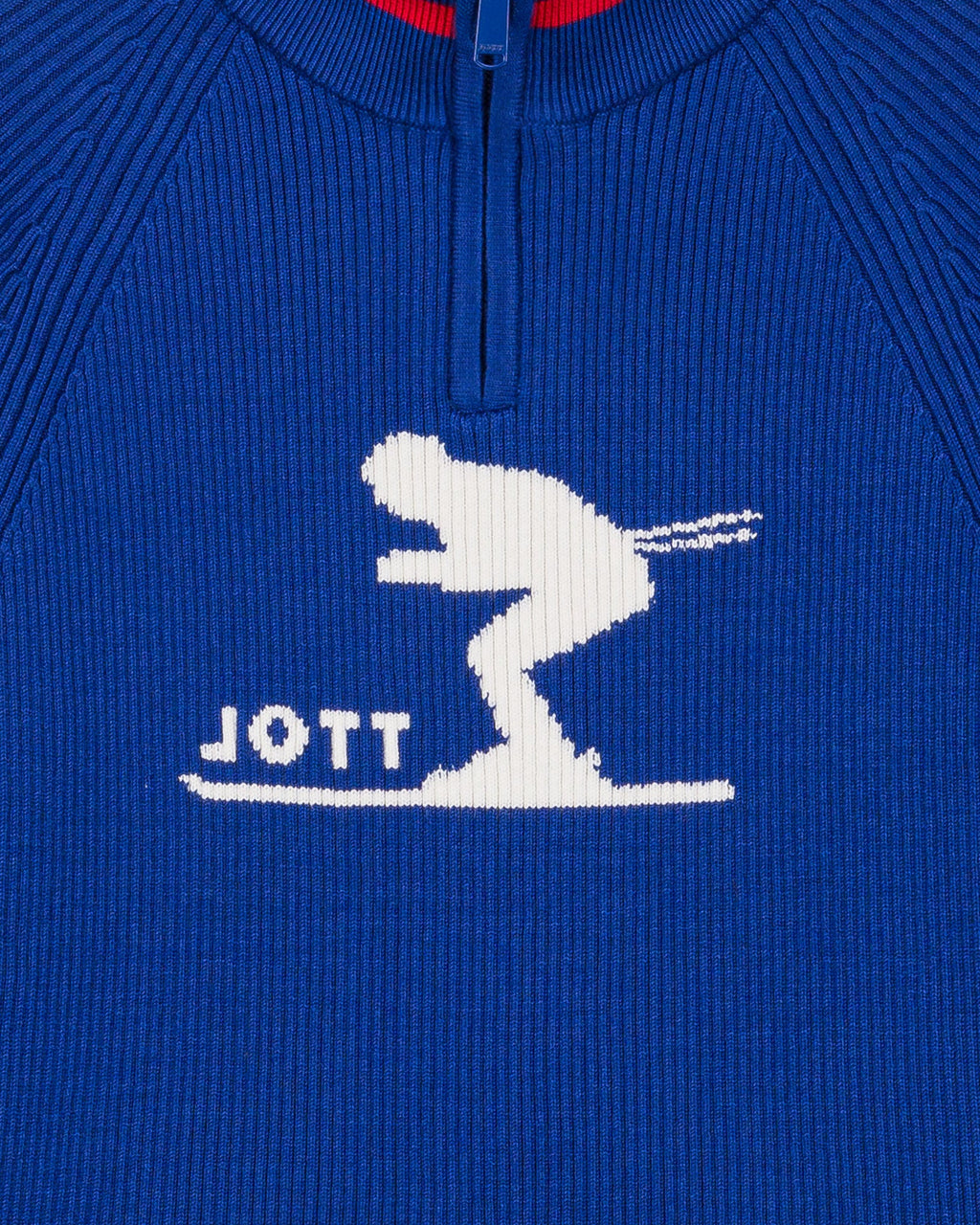 Pull côtelé col haut Bleu cobalt Coni