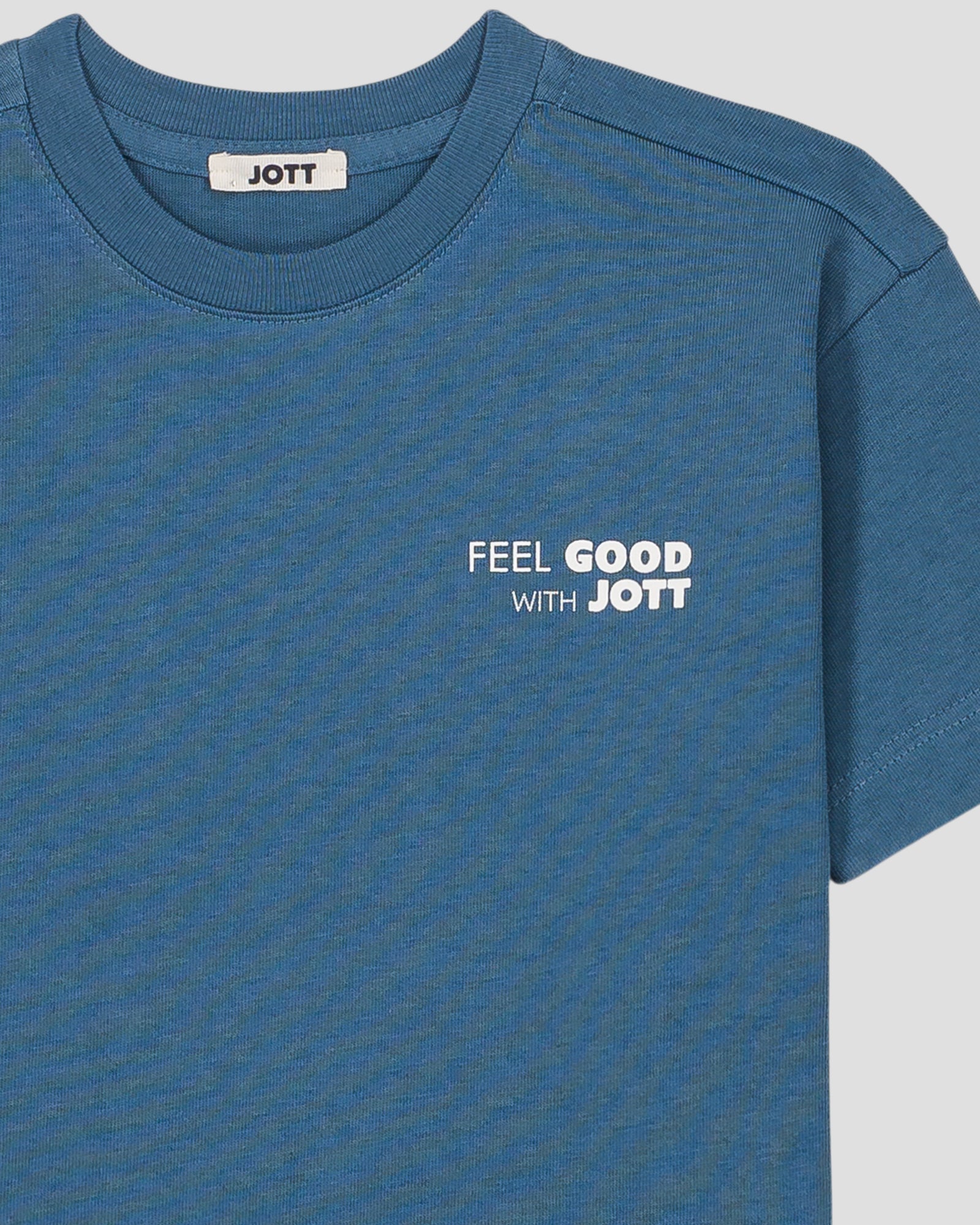 T-shirt enfant col rond imprimé Bleu jeans Mak