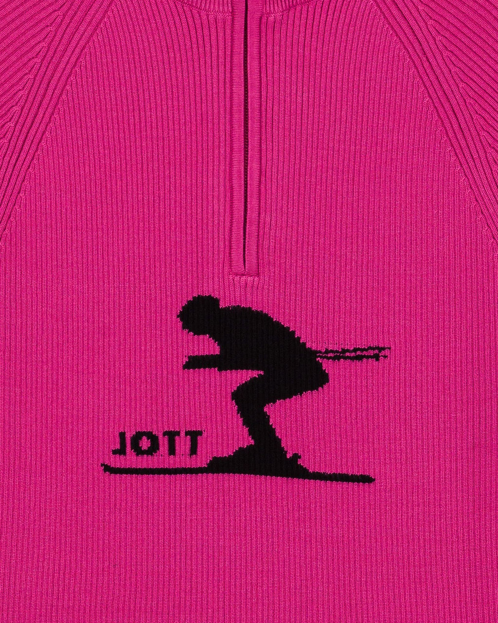 Pull côtelé col haut Rose électrique Mayt