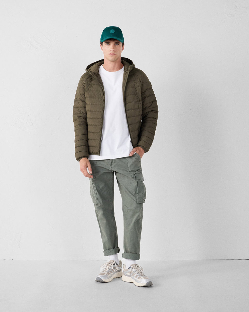 Doudoune légère stretch à capuche Army Frantz