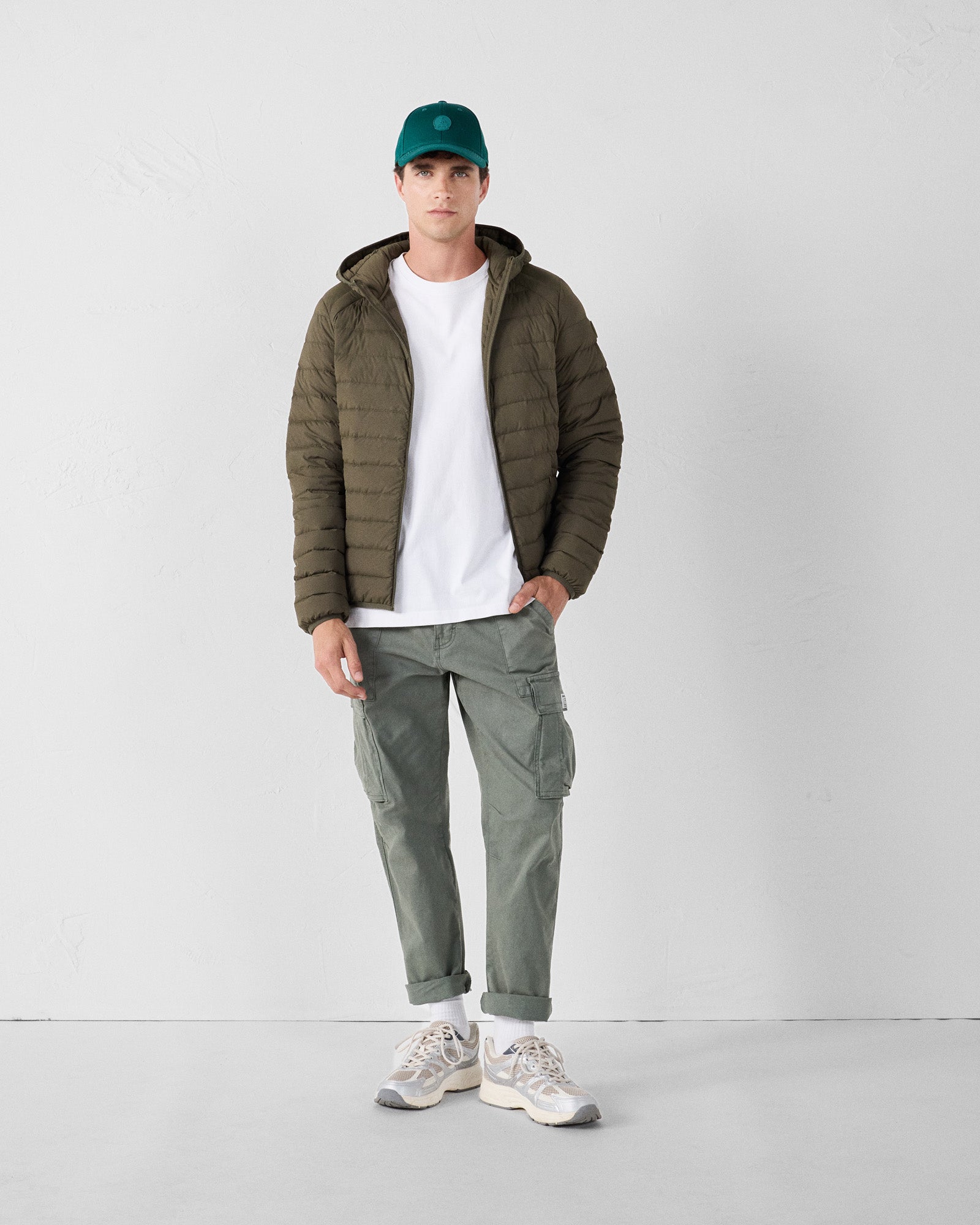 Doudoune légère stretch à capuche Army Frantz