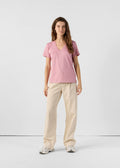 T-Shirt col V Rose antique Sofy