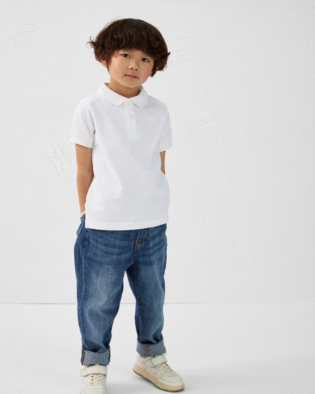 Polo enfant en coton Blanc Ciro