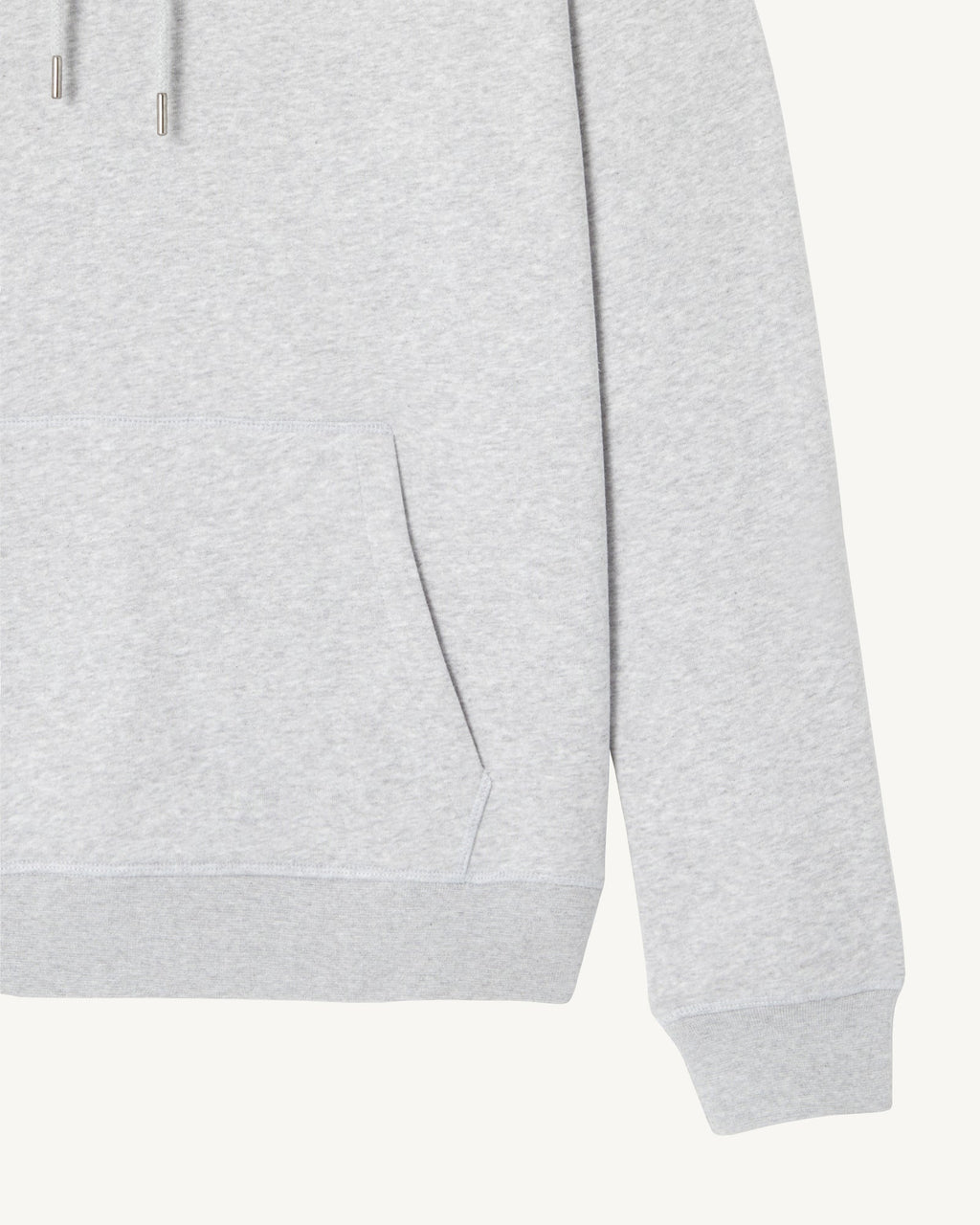 Sweat à capuche homme en coton biologique Gris chiné Mataro