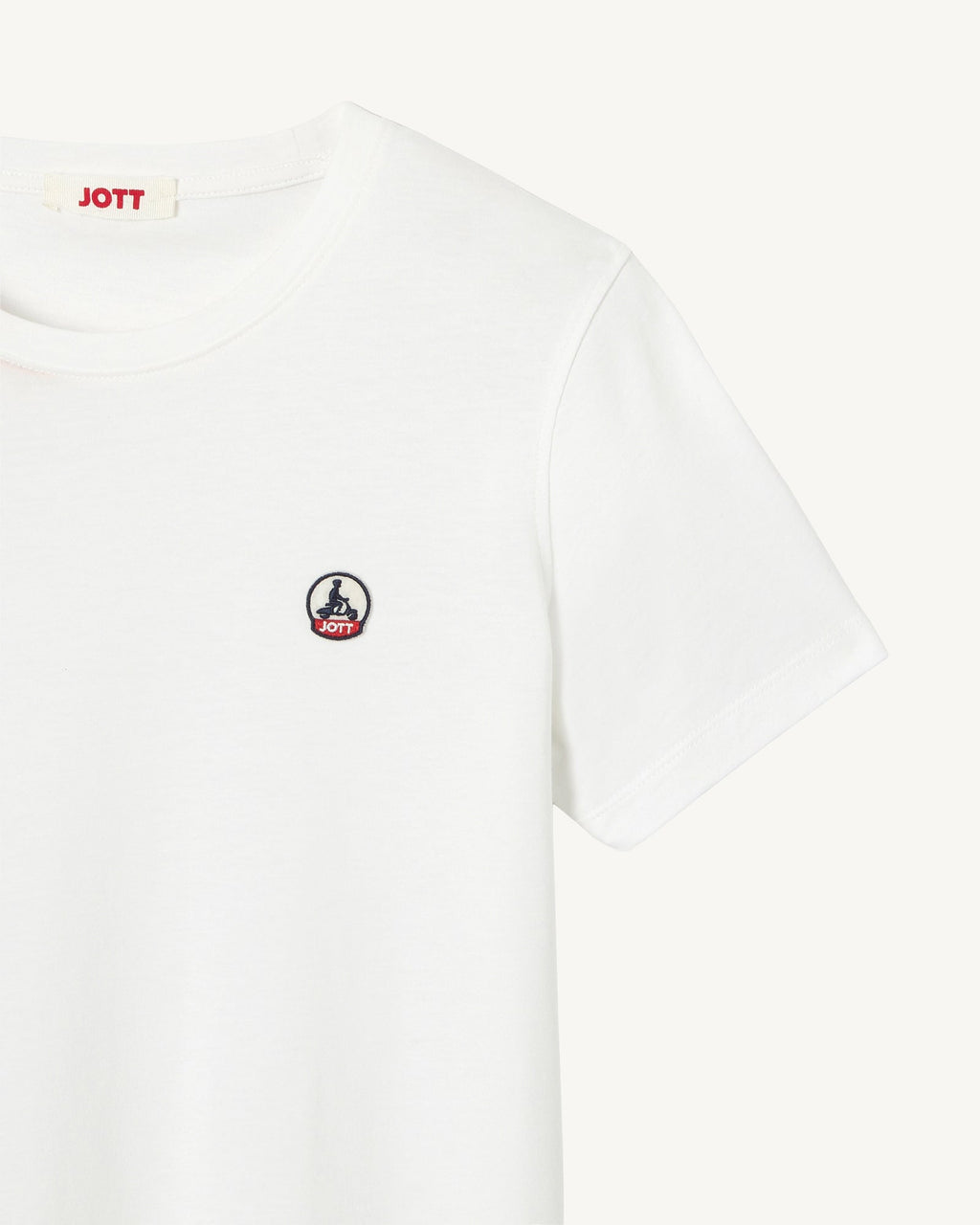 T-shirt à col rond femme en coton biologique Blanc Rosas