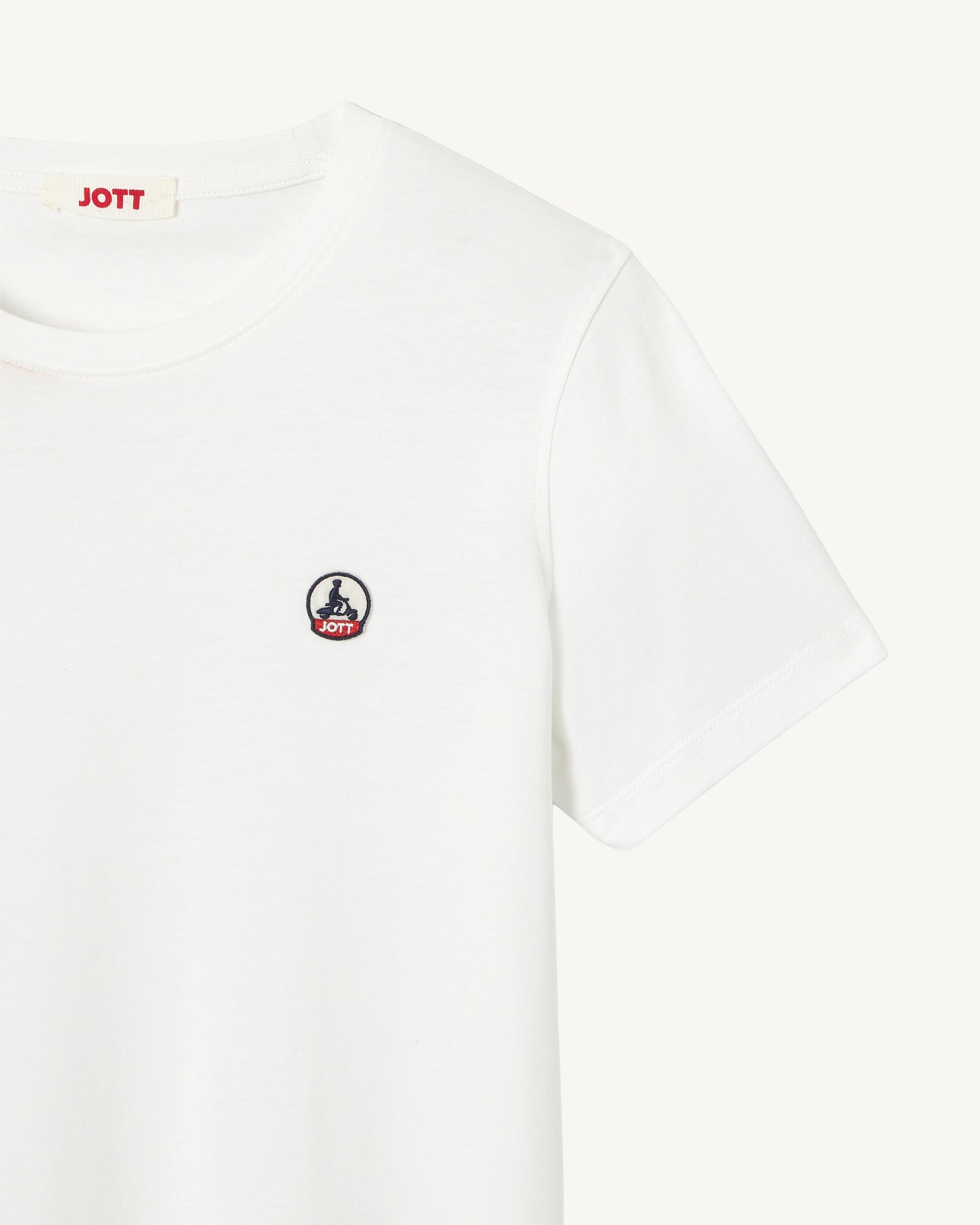 T-shirt à col rond femme en coton biologique Blanc Rosas