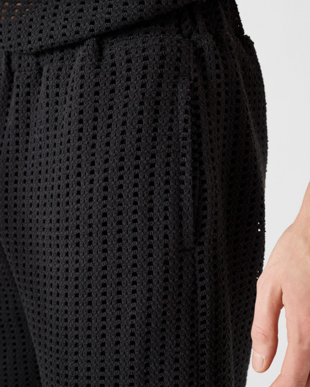 Short en maille de coton Noir Vittorio