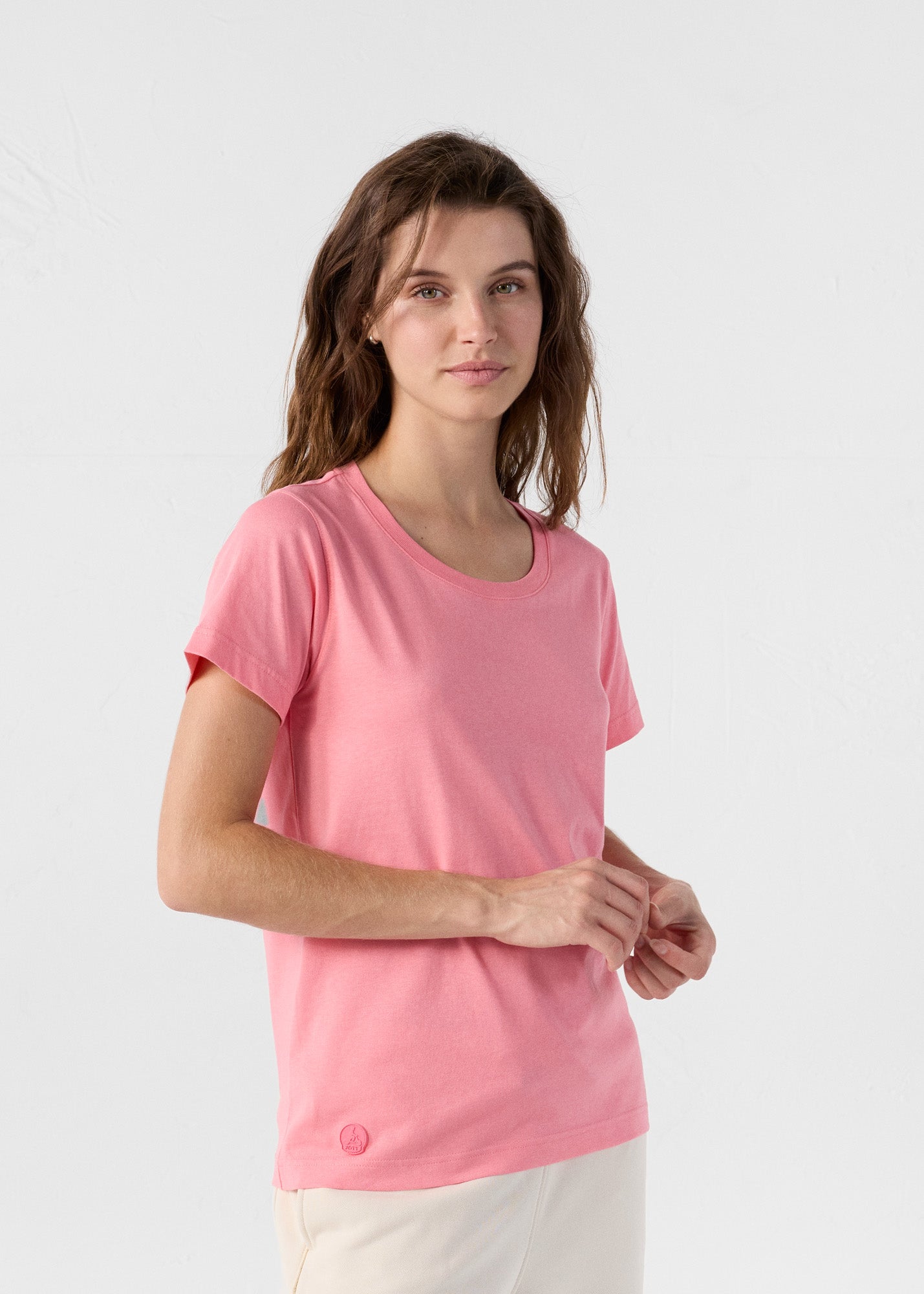 T-Shirt à col rond Vibrant pink Lucia